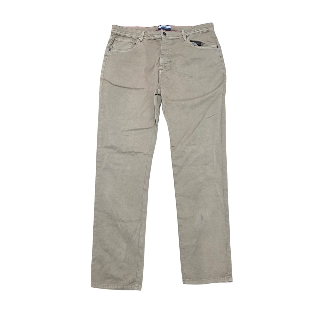 Johnnie-O Mens 36x32 Tan Khaki Five Pocket Straight Leg Stretch Pants